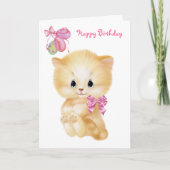 Cute Kitten and balloons - Happy Birthday Card | Zazzle