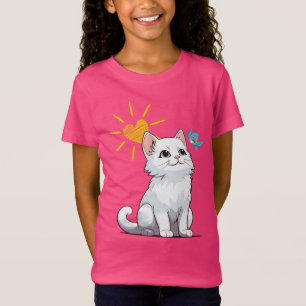 Cute Kitten and Blue Bird T-Shirt