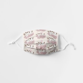 Cute Kitten And Bunny Friends Forever Kids' Cloth Face Mask by WindUpEgg at Zazzle