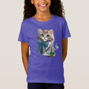 Cute Kitten and Butterfly T-Shirt