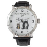 Cute Kitten And Grumpy Cat Father&#39;s Day Watch at Zazzle