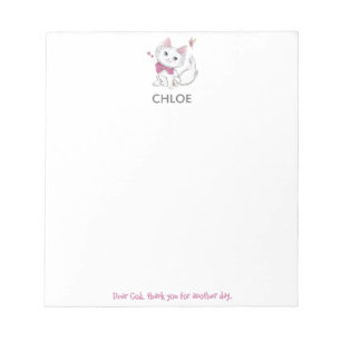 Cute Kitten and Prayer Personalized Notepad