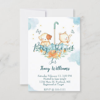 Cute Kitten and puppy Invitation