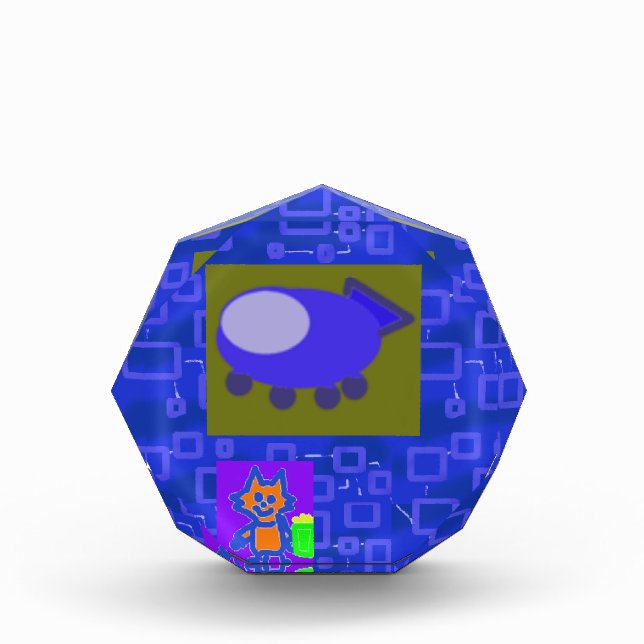 Cute Kitten and Spaceship Photo Block  (Front)