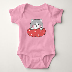 Cute Kitten Baby Girl Bodysuit – Adorable Cat Desi