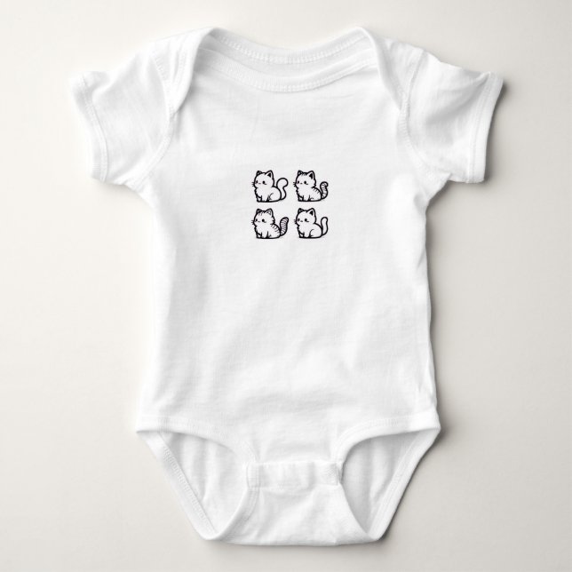 Cute kitten baby outfit baby bodysuit (Front)