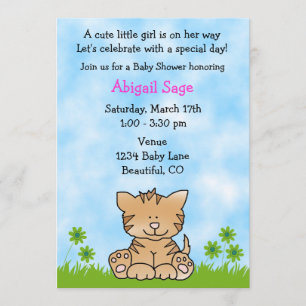 Cute Kitten Baby Shower Invitation