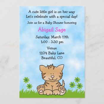 Cute Kitten Baby Shower Invitation by TheCutieCollection at Zazzle