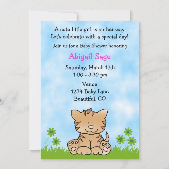 Cute Kitten Baby Shower Invitation (Front)