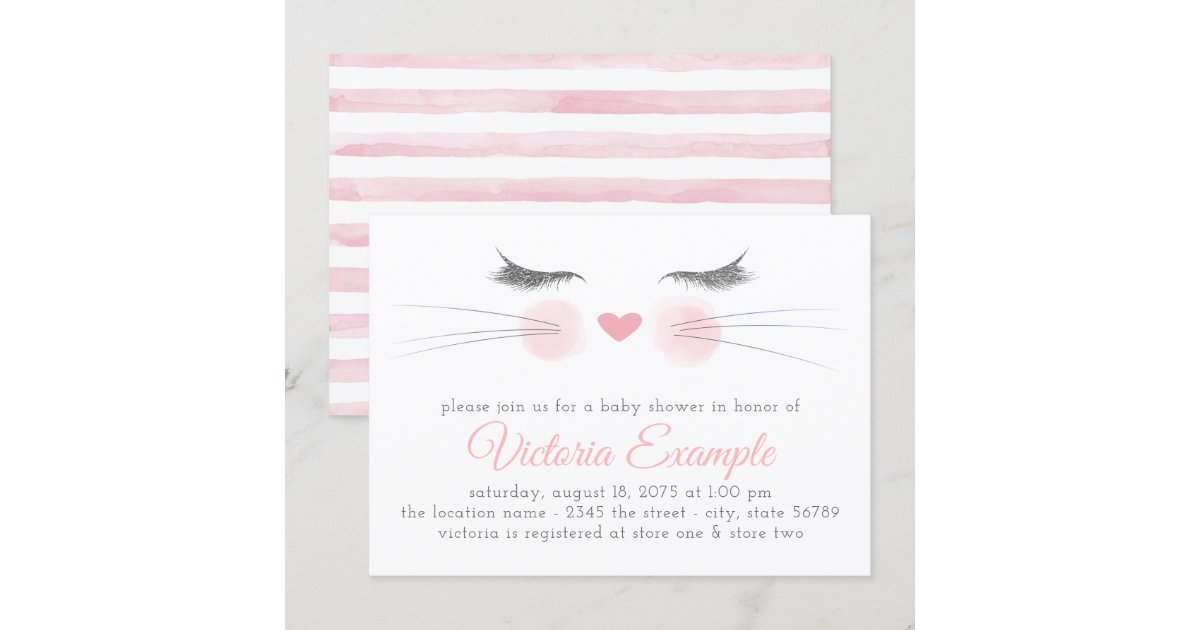 Cute Kitten Baby Shower Invitation Zazzle