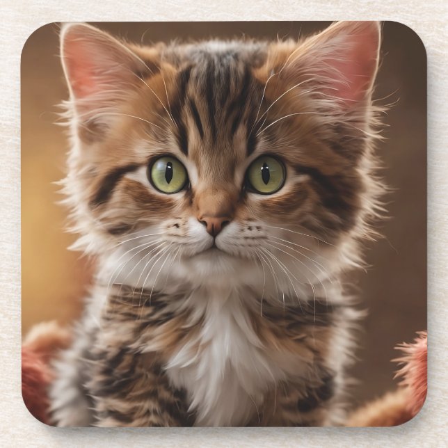 Cute Kitten  Beverage Coaster (Front)