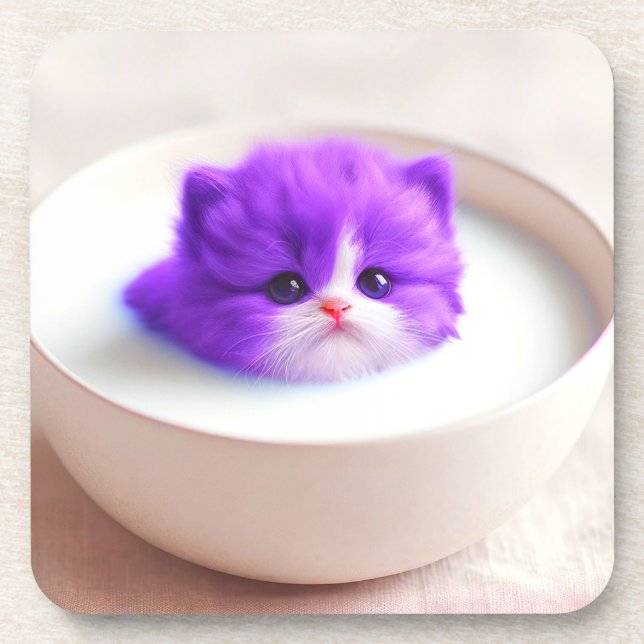 Cute Kitten Beverage Coaster (Front)