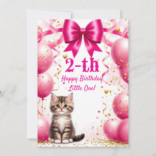 Cute Kitten Birthday Balloons Bow Party 🐱