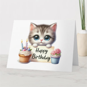 Cute Kitten Birthday Card