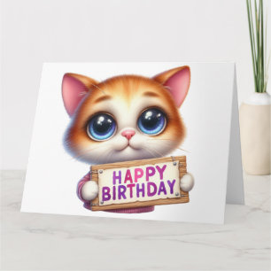 Cute  Kitten Birthday Card