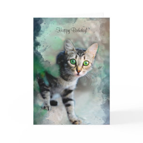 Cute Kitten Birthday Card From the Cat