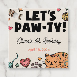 Cute Kitten Birthday Party Favor tag