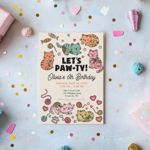 Cute Kitten Birthday Party Invitation
