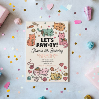Cute Kitten Birthday Party Invitation
