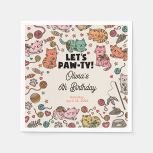 Cute Kitten Birthday Party Napkins