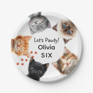 Cute Kitten Birthday Party Paper Plates