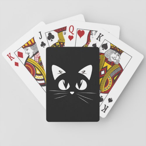 Cute Kitten Black White Kitty Cat Poker Cards