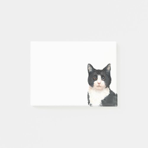 Cute Kitten Black White Watercolor Kitty Cat Post_it Notes