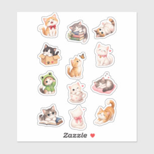 Cute Kitten Books Butterfly Frog Hoodie stickers