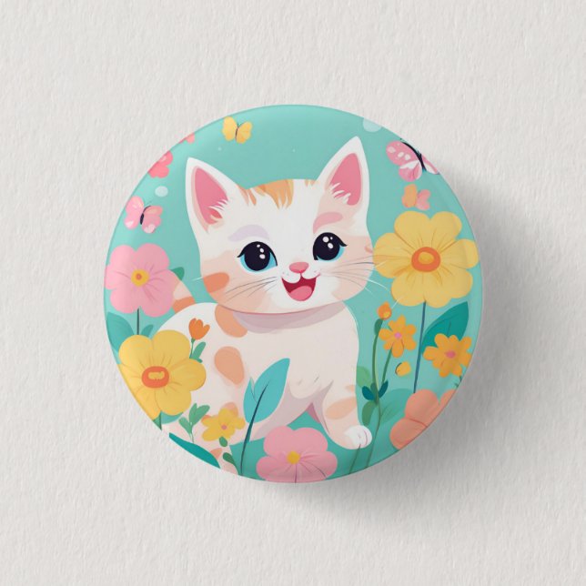 Cute Kitten Button (Front)