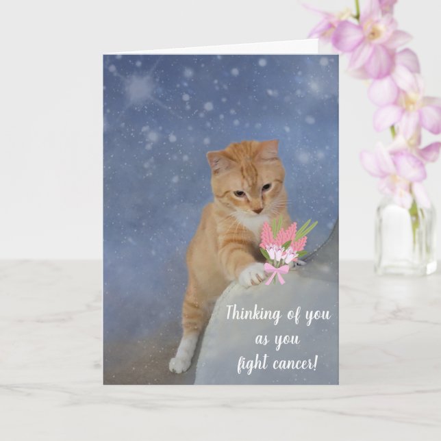 Cute Kitten Cancer Support Card (Orchid)