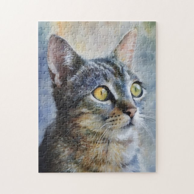 Cute Kitten Cat Art Portrait Puzzle (Vertical)