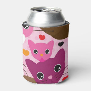 cute kitten cat background pattern can cooler