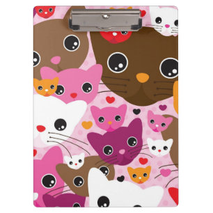 cute kitten cat background pattern clipboard