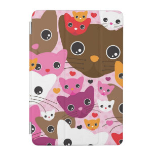 cute kitten cat background pattern iPad mini cover