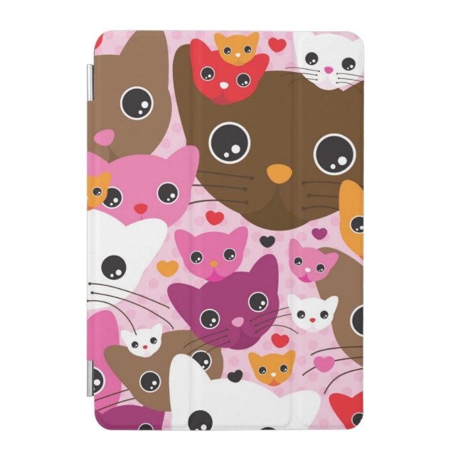 cute kitten cat background pattern iPad mini cover (Front)