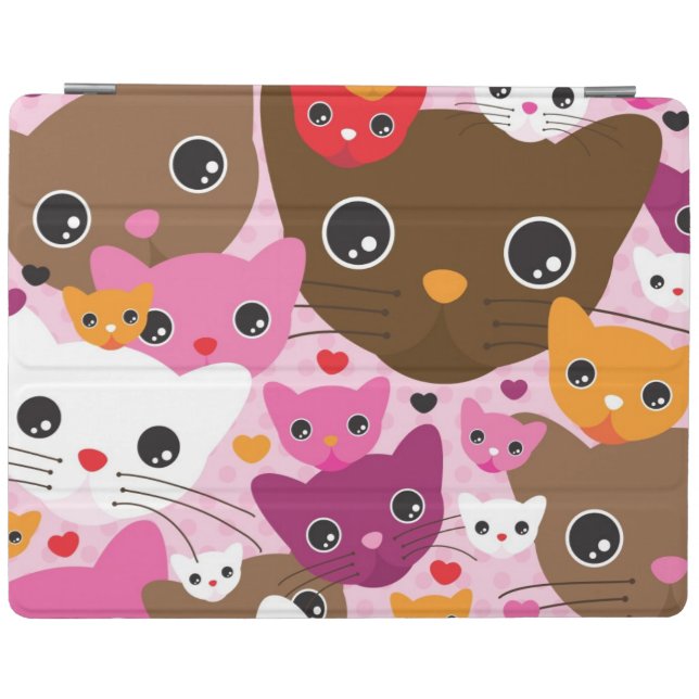 cute kitten cat background pattern iPad smart cover (Horizontal)