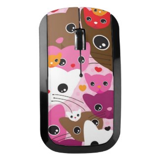 cute kitten cat background pattern wireless mouse