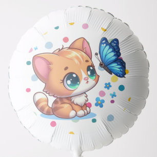 Cute kitten/cat & butterfly balloon