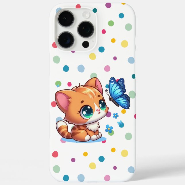 Cute kitten/cat & butterfly  Case-Mate iPhone case (Back)
