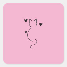 cute kitten cat drawing with pink color background