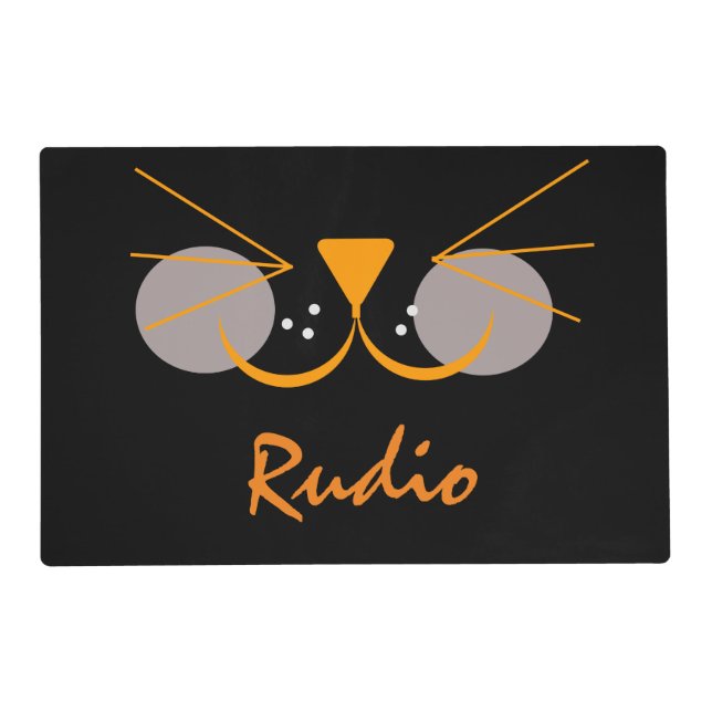 Cute Kitten Cat Face Pet Photo Name     Placemat (Front)