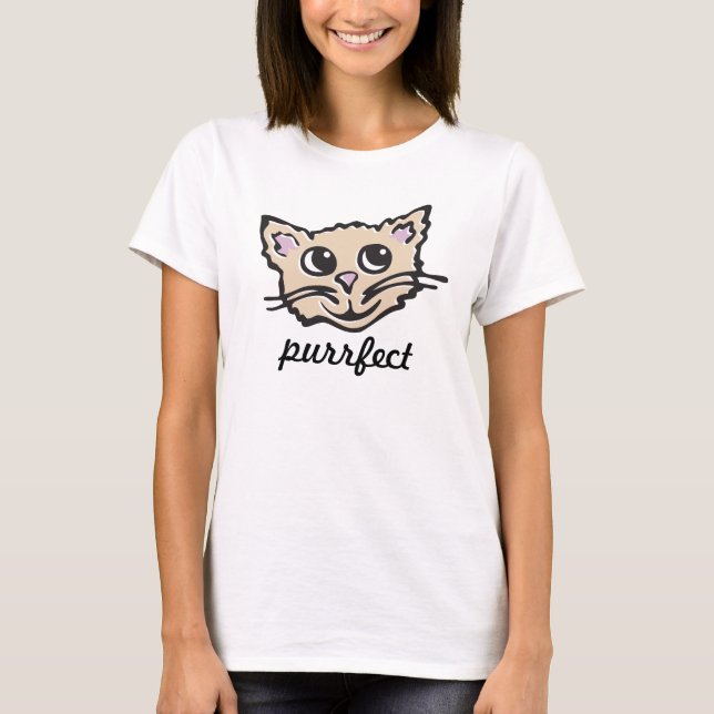 Cute kitten / cat face purrfect graphic t-shirt (Front)