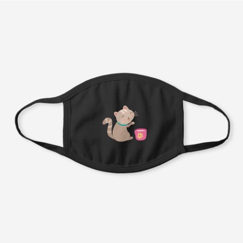 Cute kitten cat girl fun cute black cotton face mask