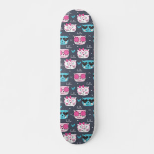 cute kitten,cat,heads,trendy,hipster,fun,happy,des skateboard deck