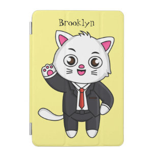 Cute kitten cat in business suit cartoon iPad mini cover