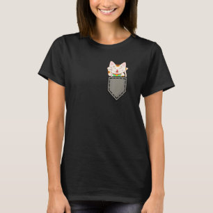 Cute kitten Cat in pocket I love cats 2 T-Shirt