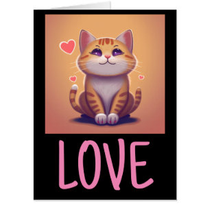 CUTE KITTEN CAT LOVE BIRTHDAY BIGGEST BIG CARDS