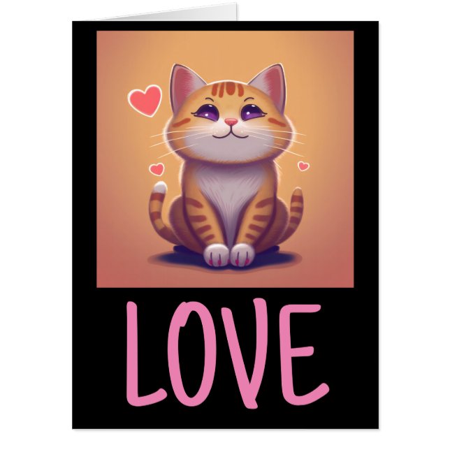 CUTE KITTEN CAT LOVE BIRTHDAY BIGGEST BIG CARDS (Front)