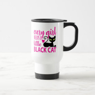 Cute Kitten Cat Mom Kitty Halloween Black Cat  Travel Mug