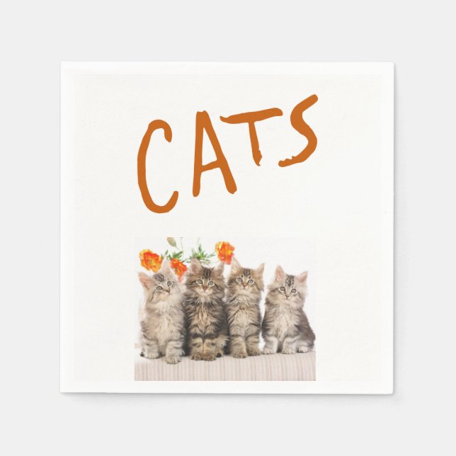 Cute Kitten Cat Paper Napkins (Front)